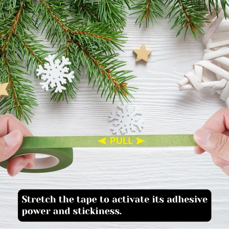 KAKULO Floral Tape 1/2inch Flower Tape for Wreath Floral Arranging Stem Wrap Wedding Bouquet Craft (Green) - Image 3